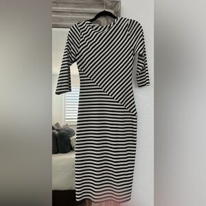 Sunday In Brooklyn ribbed black and white stripe dress